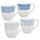 Noritake Hammock 4-Pc. Assorted Mug Set - Blue and White