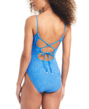 Bar Iii Women's Textured Tie-Back One-Piece Swimsuit