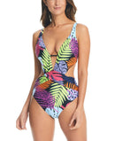 Bar Iii Women's Palm Prowl Cross-Front Monokini