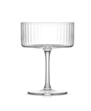 JoyJolt Elle Ribbed Coupe Martini Glasses, Set of 4 - Clear