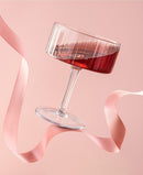 JoyJolt Elle Ribbed Coupe Martini Glasses, Set of 4 - Clear