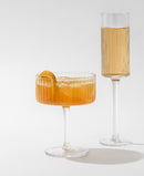 JoyJolt Elle Ribbed Coupe Martini Glasses, Set of 4 - Clear