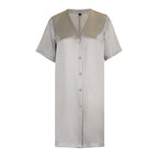 SuuSilk 19 Momme Silk Button-Front Nightgown – Grey