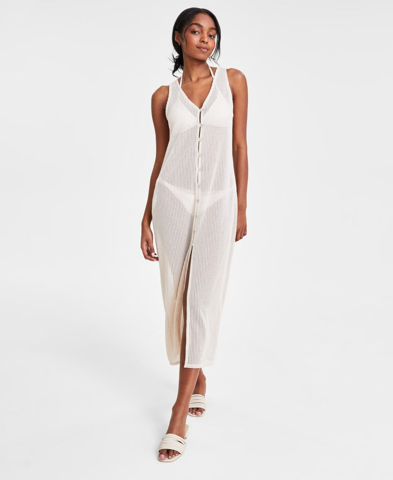 Miken Juniors' Button-Front Midi Dress Cover-Up – Sand Dollar | Size M