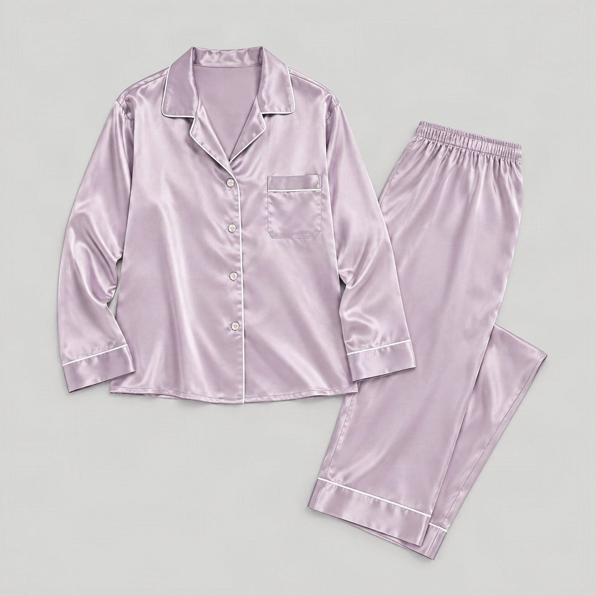 SuuSilk 16 Momme Lightweight Silk Pajama Set – Long Sleeve