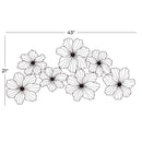 CosmoLiving by Cosmopolitan Black Metal Modern Floral Wall Decor, 43" X 21" - Black