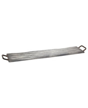 Wood & Iron Serving Tray, Gray Wash
