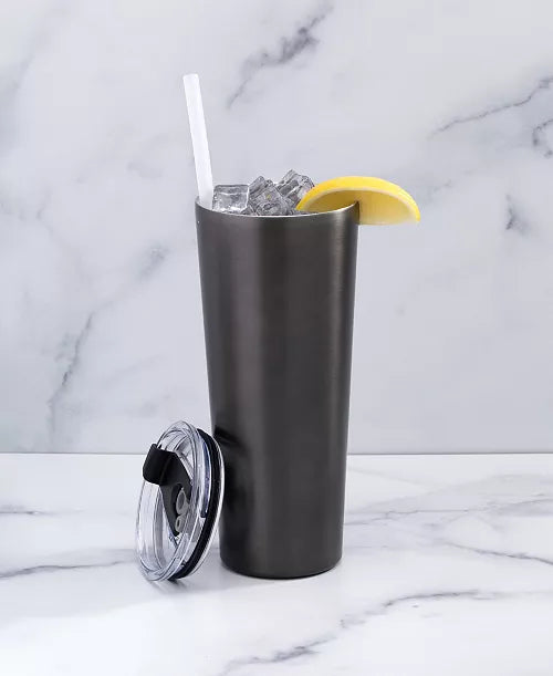 Thirstystone by Cambridge 24 Oz Insulated Straw Tumbler - Black