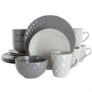 16-Piece Tahitian Diamond Slate and Pearl Stoneware Dinnerware Set