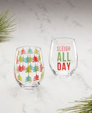 Cambridge Sleigh All Day Stemless Wine Glasses, Set of 2 - Multi