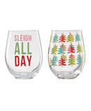Cambridge Sleigh All Day Stemless Wine Glasses, Set of 2 - Multi
