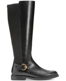 Cole Haan Women's Clover Stretch Side-Buckle Riding Boots - Black Leather