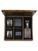 Legacy Whiskey Box with Decanter Gift Set, 12 Pieces - Parawood