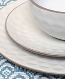 Elama 16-Piece Stoneware Dinnerware Set, Slate/Stone Pearl