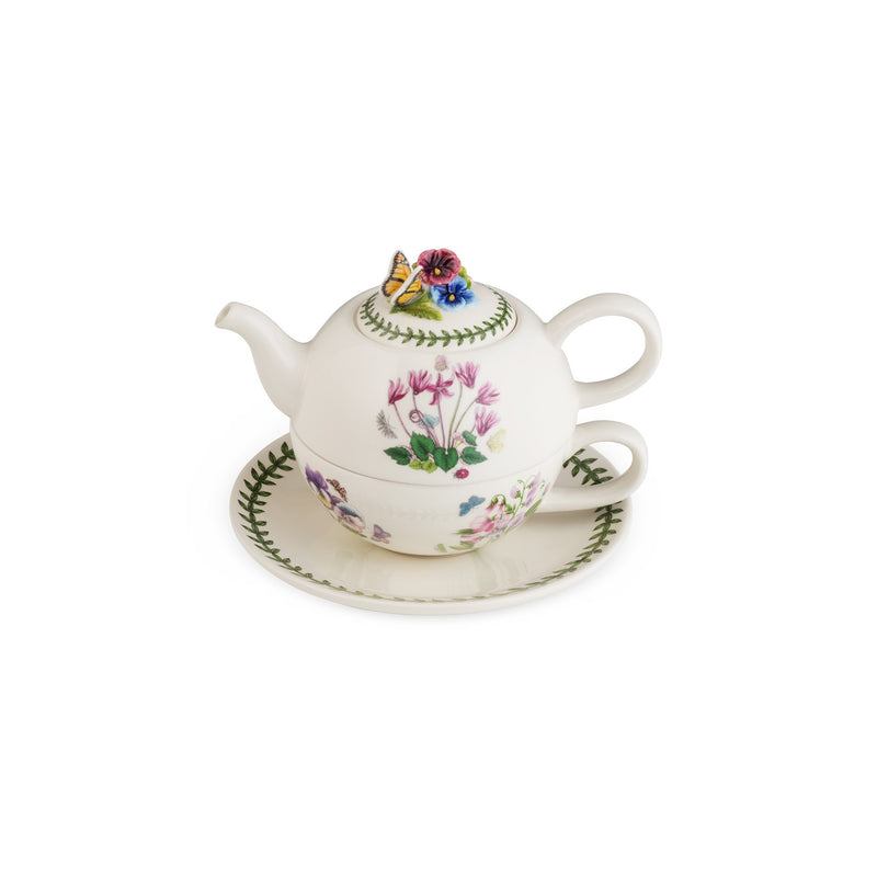 Portmeirion Botanic Garden Bouquet Individual Teapot & Lid with Cup & Saucer