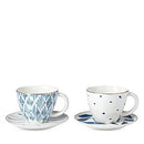 Blue Bay 4-Piece Teacup Saucer Set - White