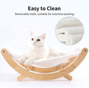 Cat Hammock, New Moon Cat Swing Chair, Elevated Cat Bed for Indoor Cats, Cat Furniture Gift for Cat or Small Dog, Upgrade White