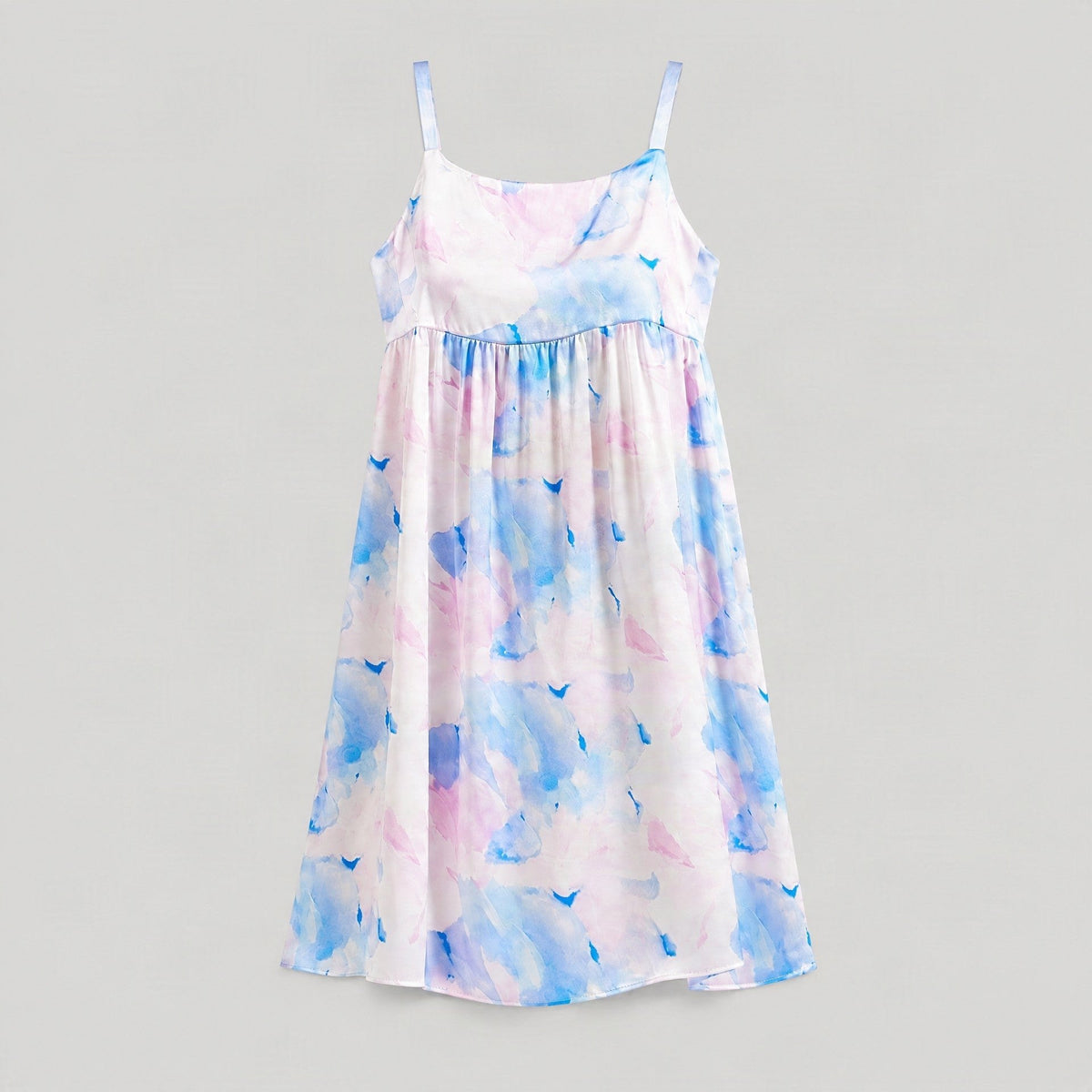SuuSilk 19 Momme Silk Cami Nightgown – Watercolor Print