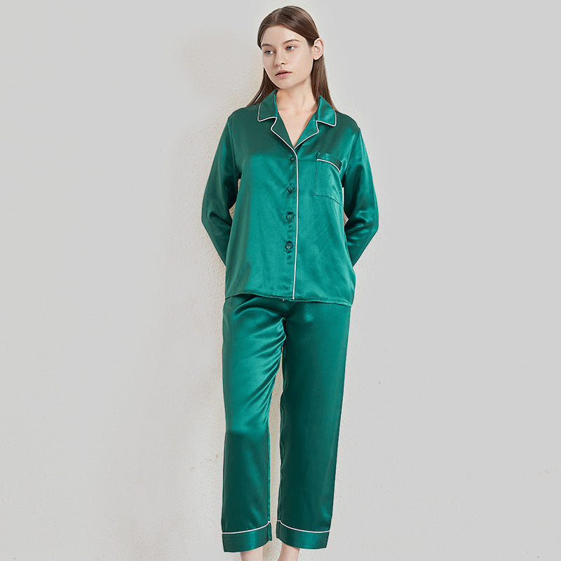 SuuSilk 19 Momme Silk Pajama Set – Long Sleeve, Notch Lapel