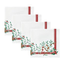 Elrene Winter Holiday Berry Fabric 4 Piece Napkin Set, 17" X 17" - Multi