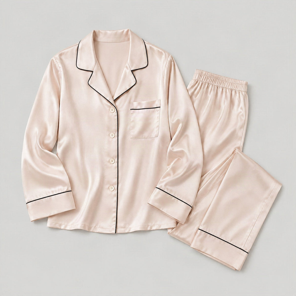 SuuSilk 22 Momme Heavyweight Silk Pajama Set – Long Sleeve
