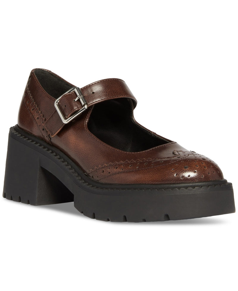Madden Girl Taylor Lug-Sole Mary Jane Loafers - Burnished Brown