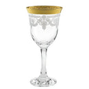 Lorenzo Import 9450 Red Wine Stencil Pattern & Gold Band - Set of 6