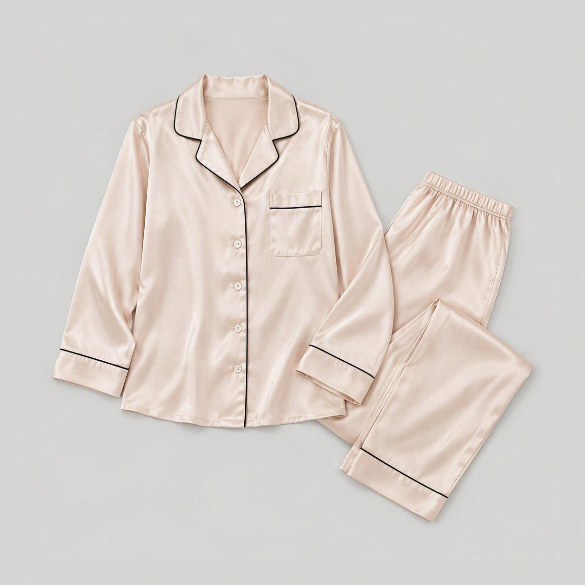 SuuSilk 22 Momme Heavyweight Silk Pajama Set – Long Sleeve