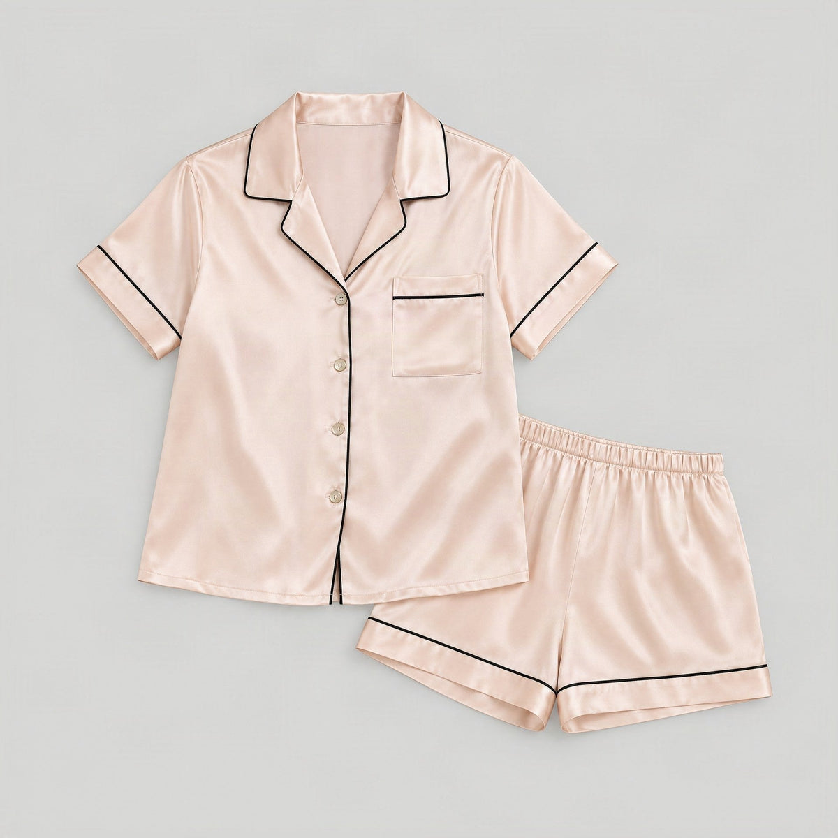 SuuSilk 19 Momme Silk Pajama Set – Short Sleeve & Shorts
