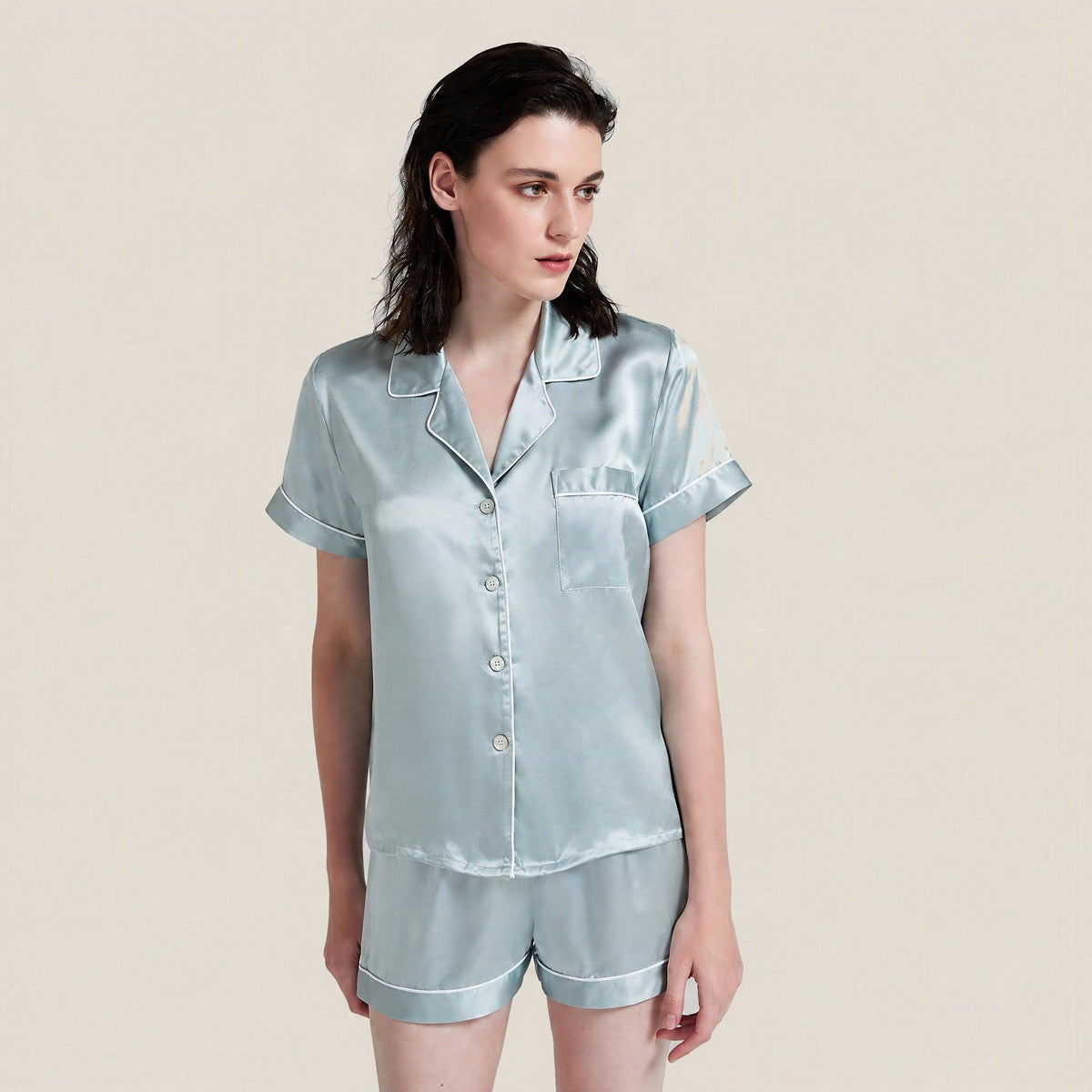 SuuSilk 19 Momme Silk Pajama Set – Short Sleeve & Shorts