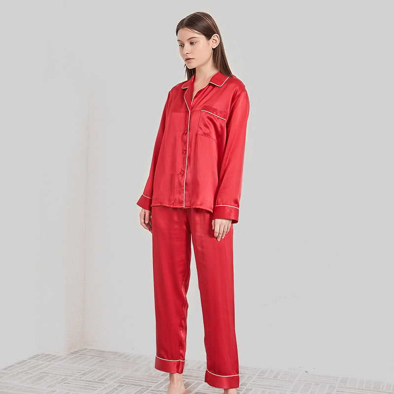 SuuSilk 19 Momme Silk Pajama Set – Long Sleeve, Notch Lapel