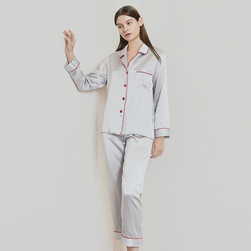 SuuSilk 19 Momme Silk Pajama Set – Long Sleeve, Notch Lapel