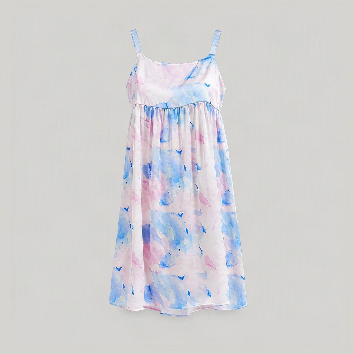 SuuSilk 19 Momme Silk Cami Nightgown – Watercolor Print