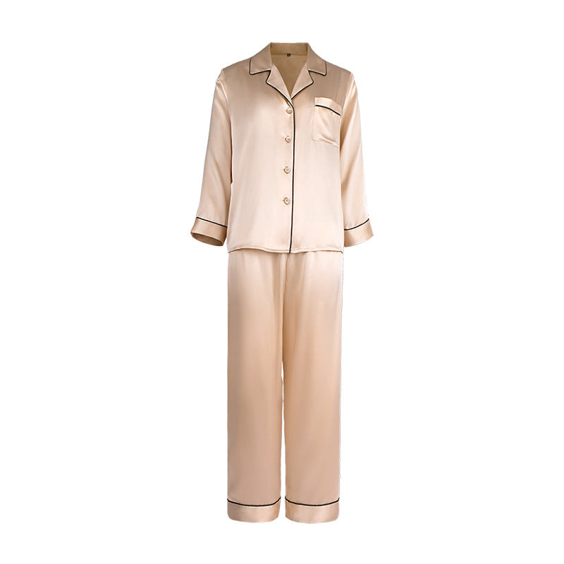 SuuSilk 19 Momme Silk Pajama Set – Long Sleeve, Notch Lapel