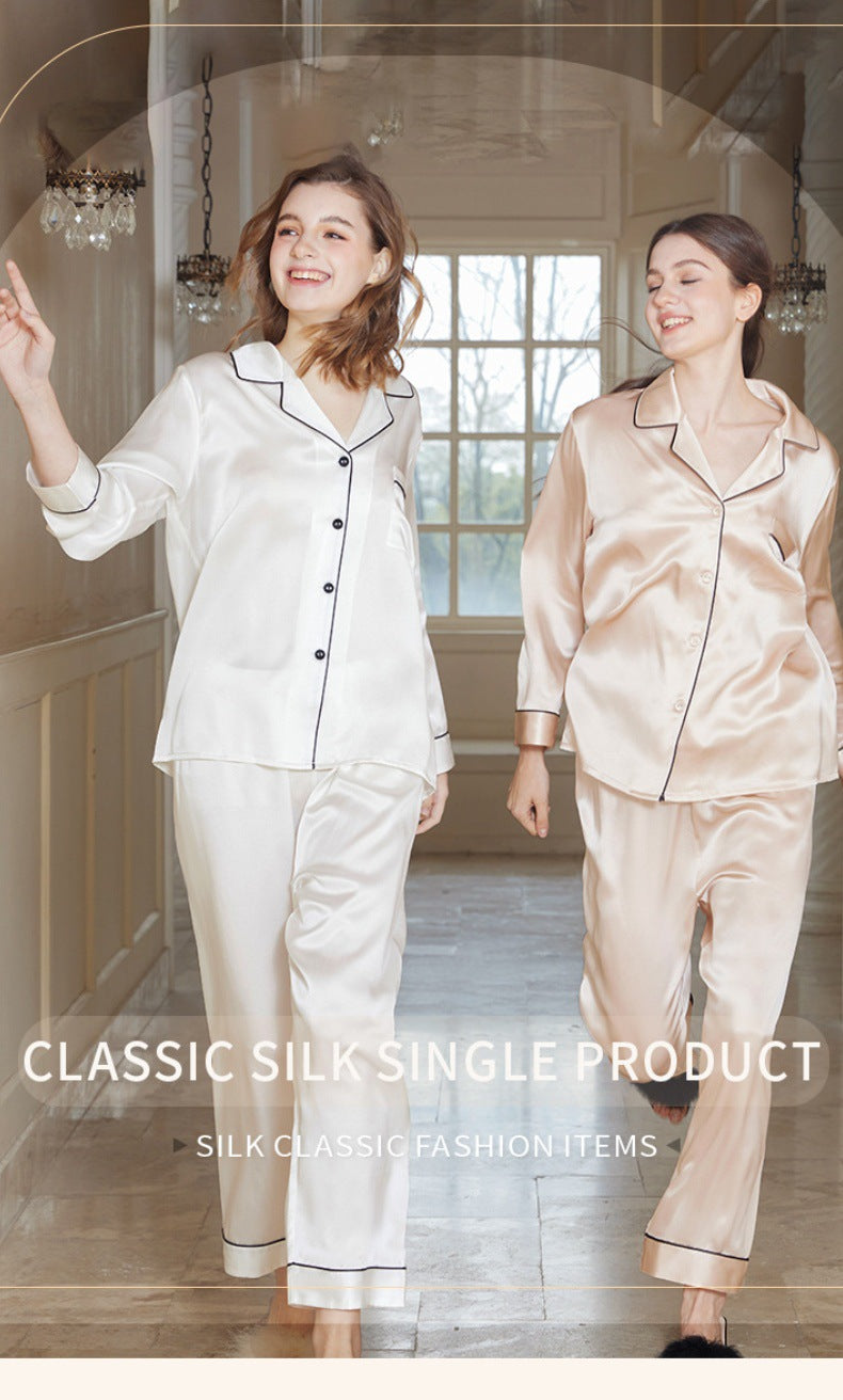 SuuSilk 19 Momme Silk Pajama Set – Long Sleeve, Notch Lapel