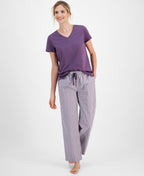 Charter Club Drawstring Pajama Pants – Purple Print