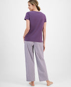Charter Club Drawstring Pajama Pants – Purple Print