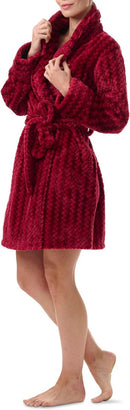 Tommy Hilfiger Womens Long-Sleeve Belted Plu Garnet