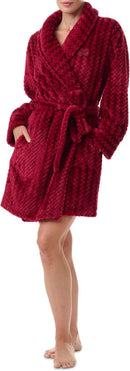 Tommy Hilfiger Womens Long-Sleeve Belted Plu Garnet