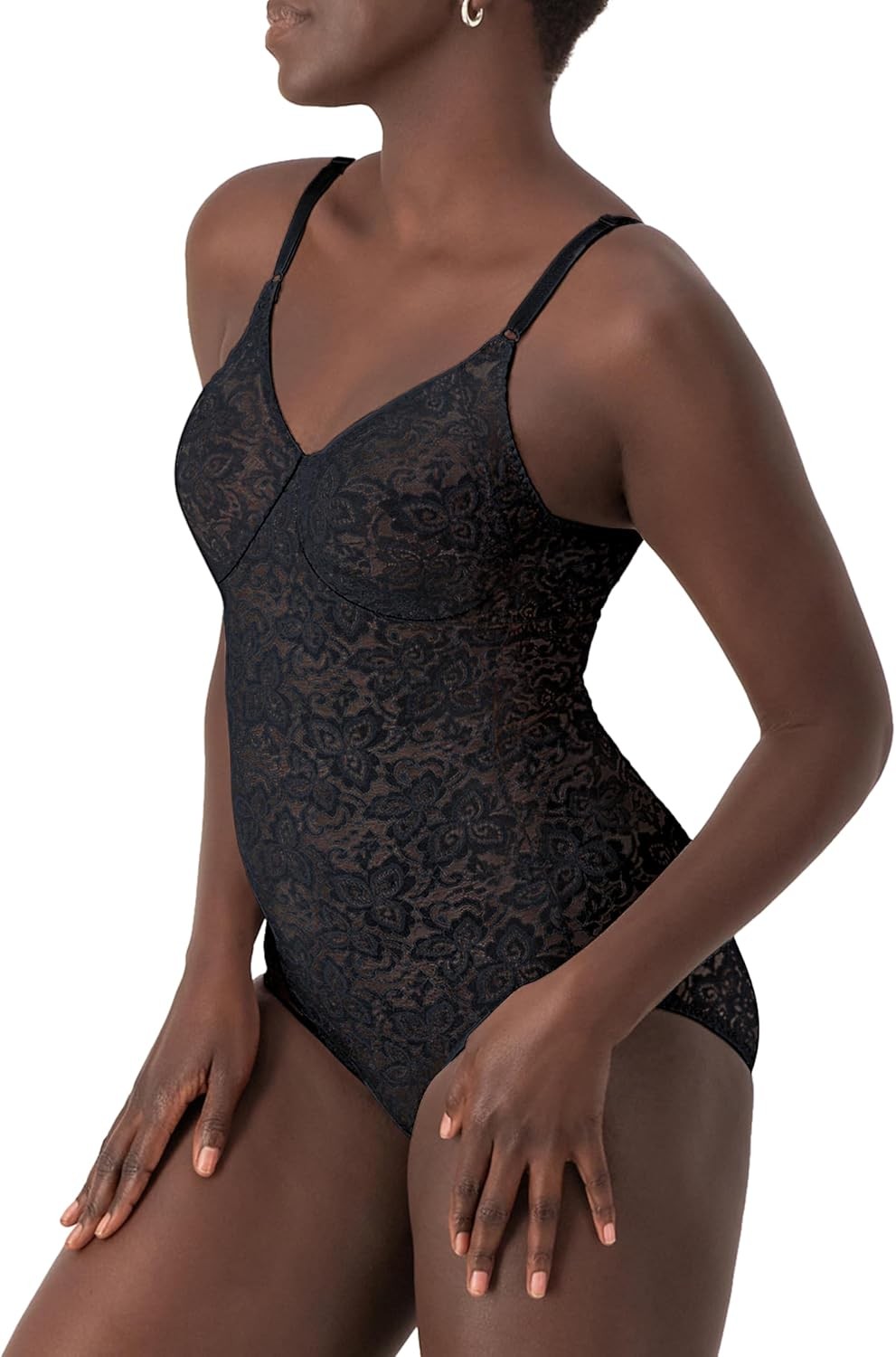 Bali Lace 'N Smooth Firm Control Bodysuit 8L10 – Charcoal
