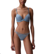 Calvin Klein Lace-Trim Demi Bra – Gray