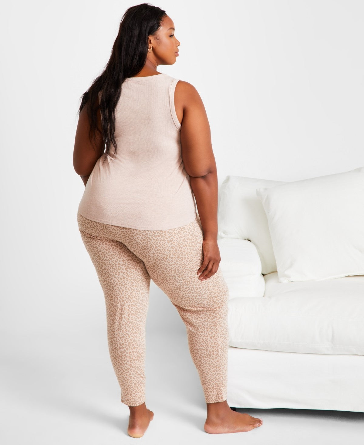 State of Day Ribbed High-Neck Sleep Top – Brown
