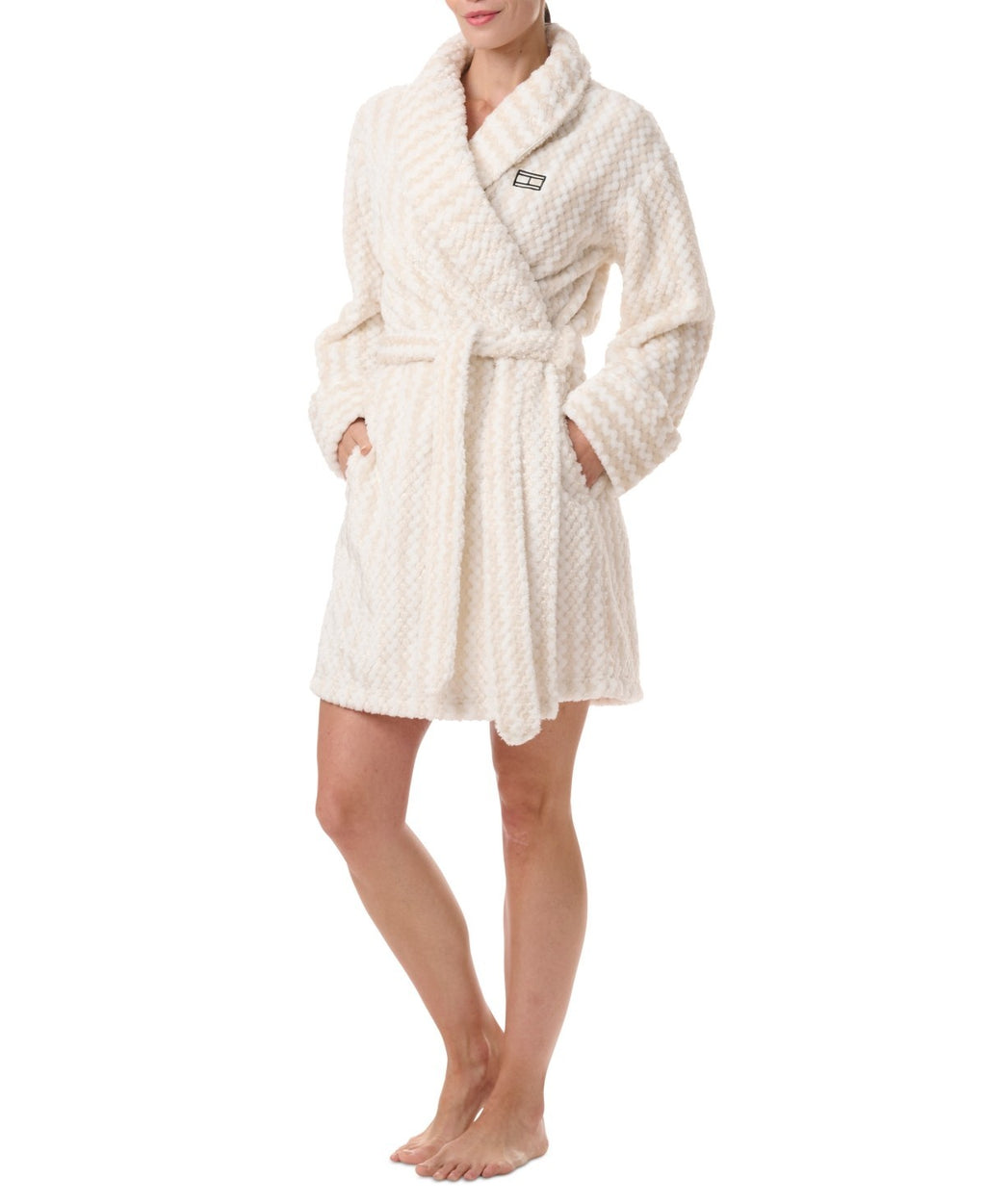 Tommy Hilfiger Wrap Robe – Ivory
