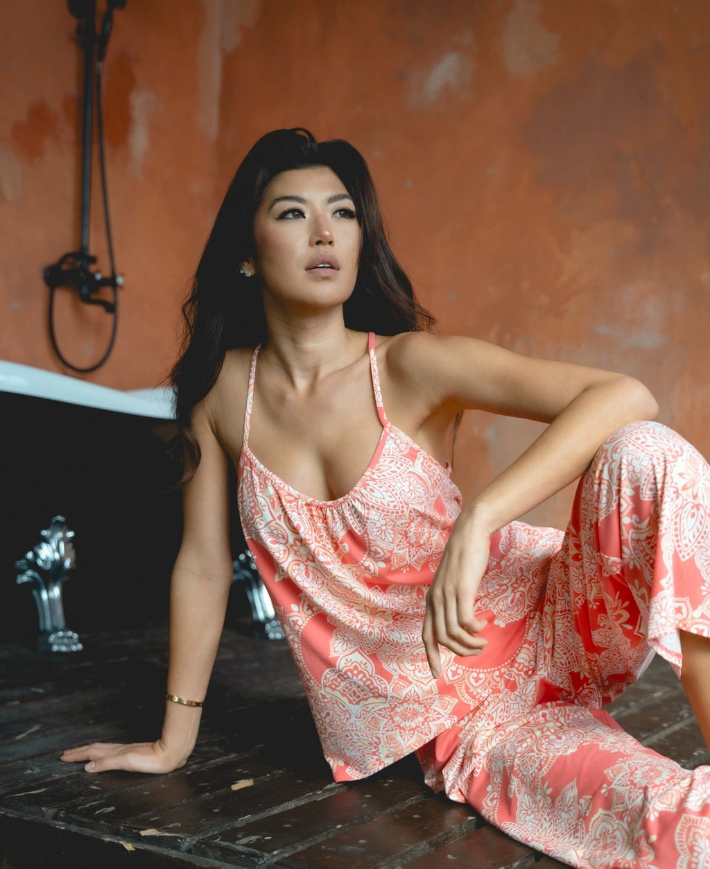 Linea Donatella Pajama Top – Coral