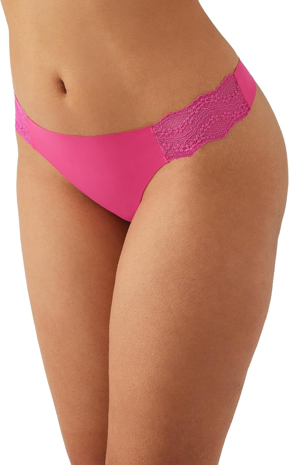 b.tempt'd Lace-Panel Thong – Raspberry Sorbet