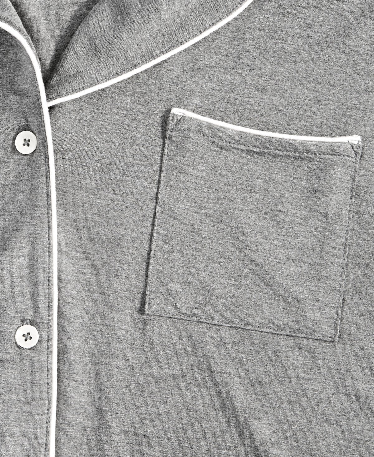State of Day Fluid Knit Notched-Collar Pajama Set – Gray
