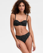 INC International Concepts Lace Balconette Bra – Black