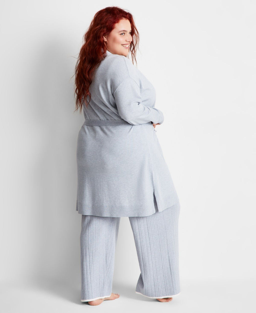 State of Day Sweater-Knit Duster – Blue