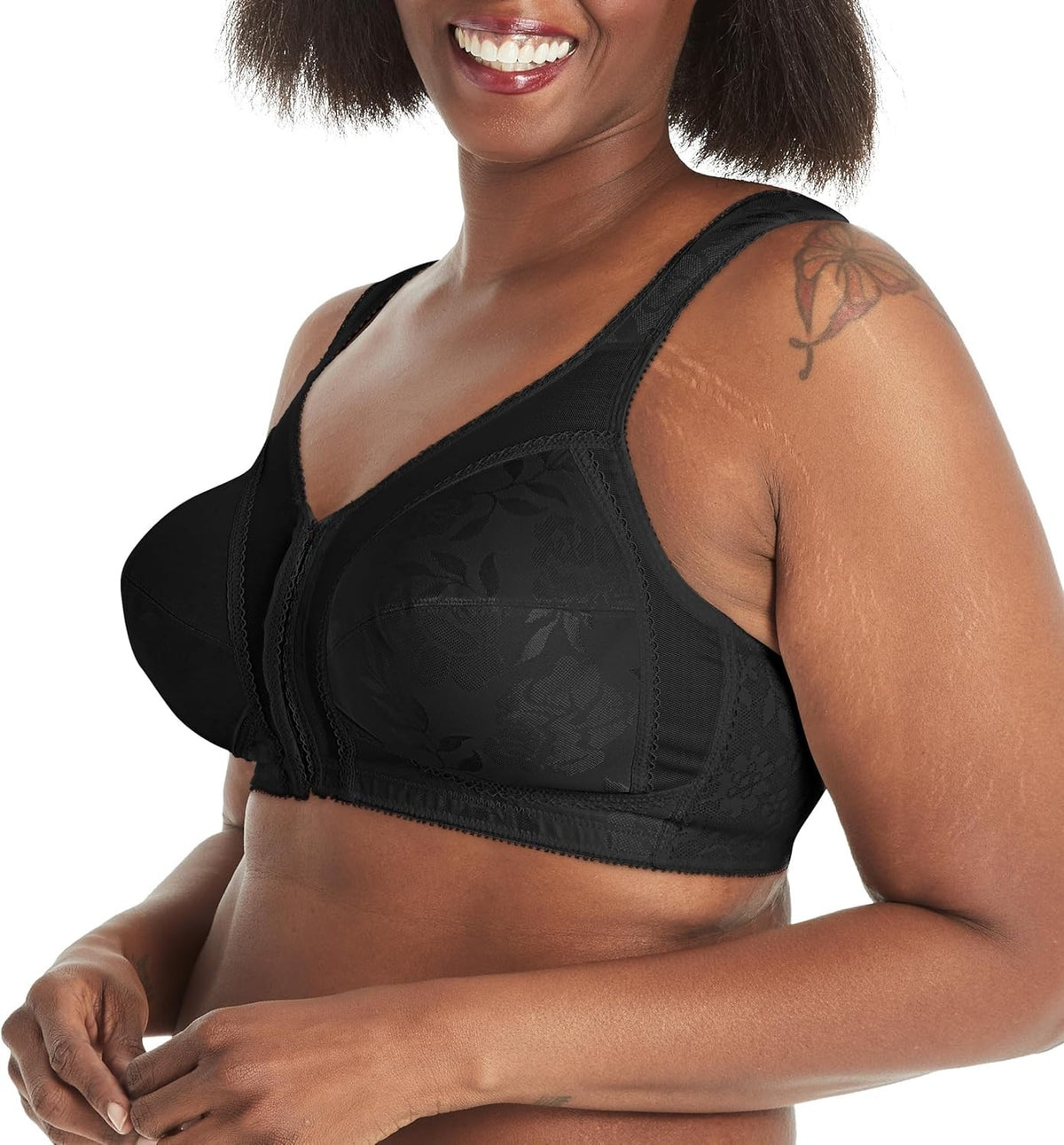 Playtex Front-Close Full Coverage Bra – Black