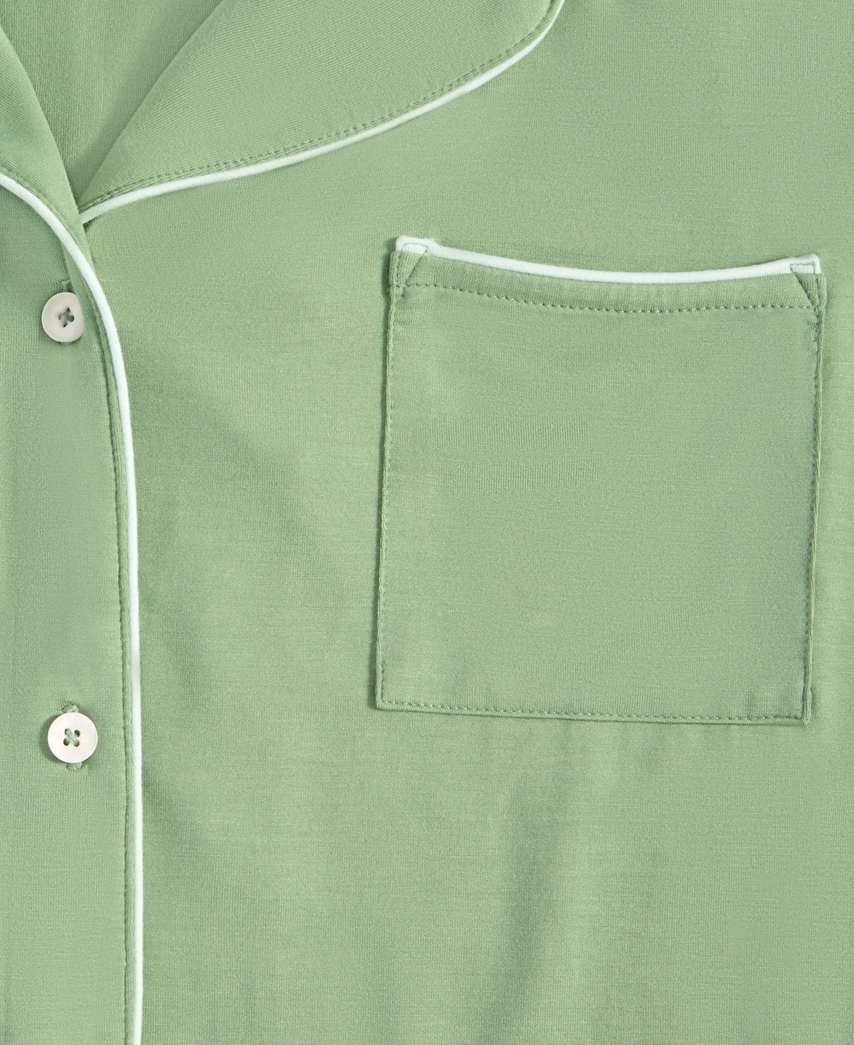 State of Day Fluid Knit Notched-Collar Pajama Set – Green